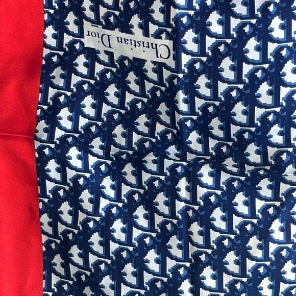Dior silk scarf - Red and Blue 29 x 29.5 - Picture 4 of 8